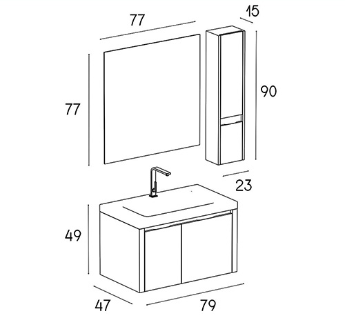 PVC vanity cabinet model D-8007